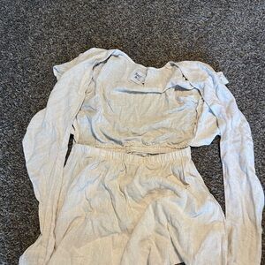 Princess Polly Cream Long Sleeve Dress